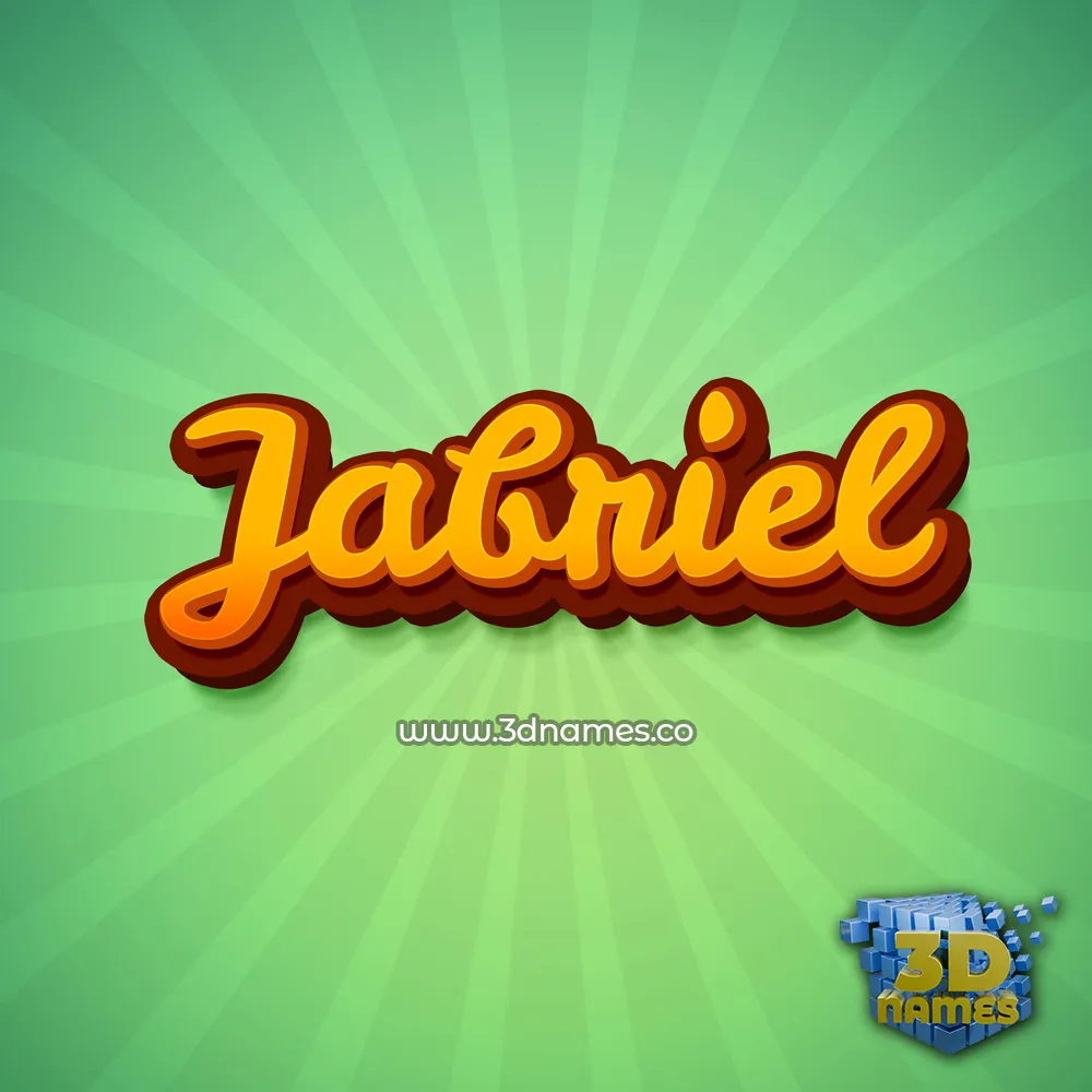 jabriel in Green Rays style - 3D name wallpaper