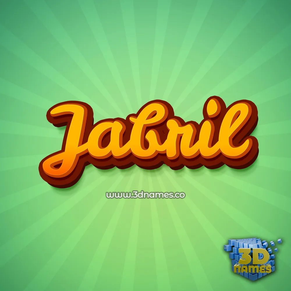 jabril in Green Rays style - 3D name wallpaper