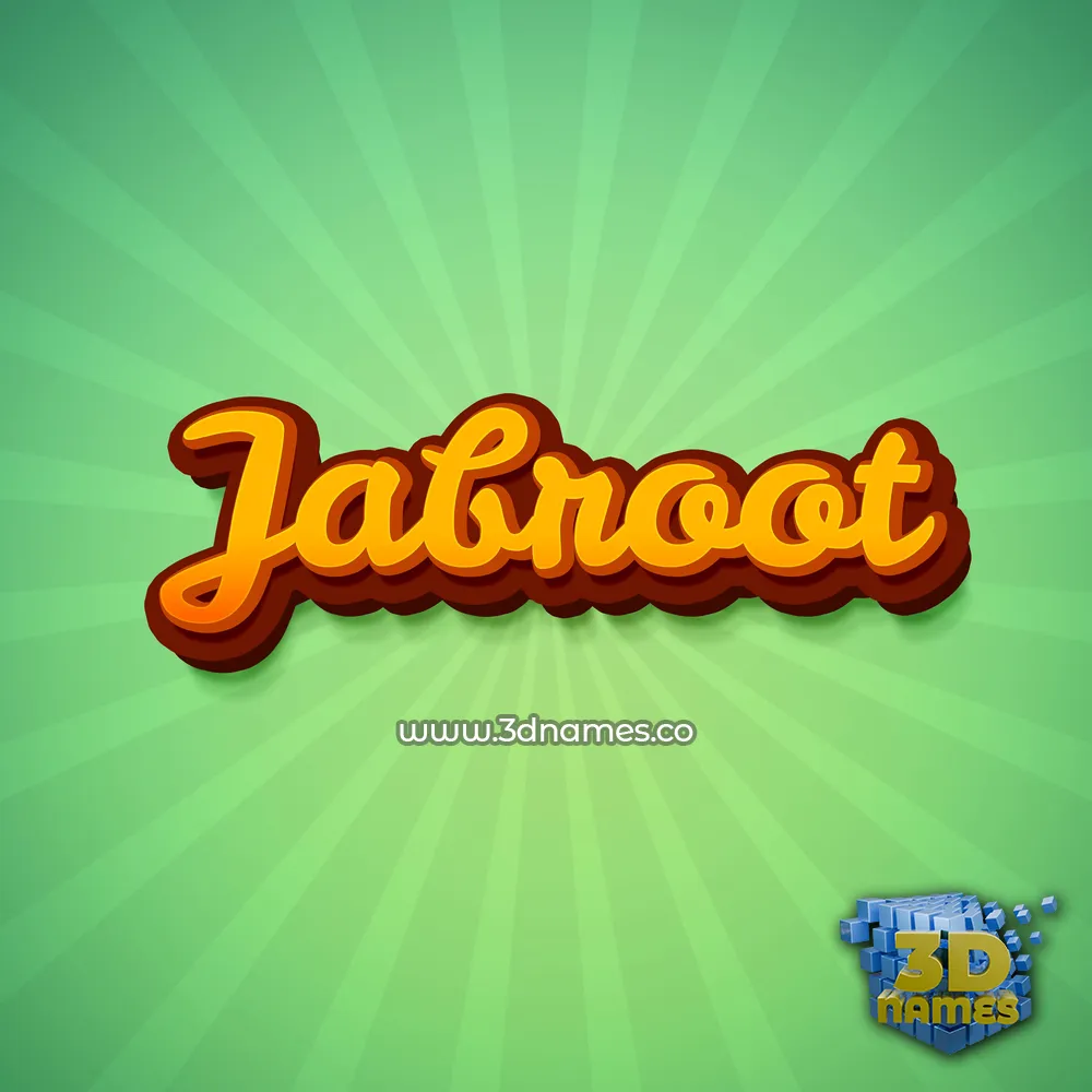 jabroot in Green Rays style - 3D name wallpaper
