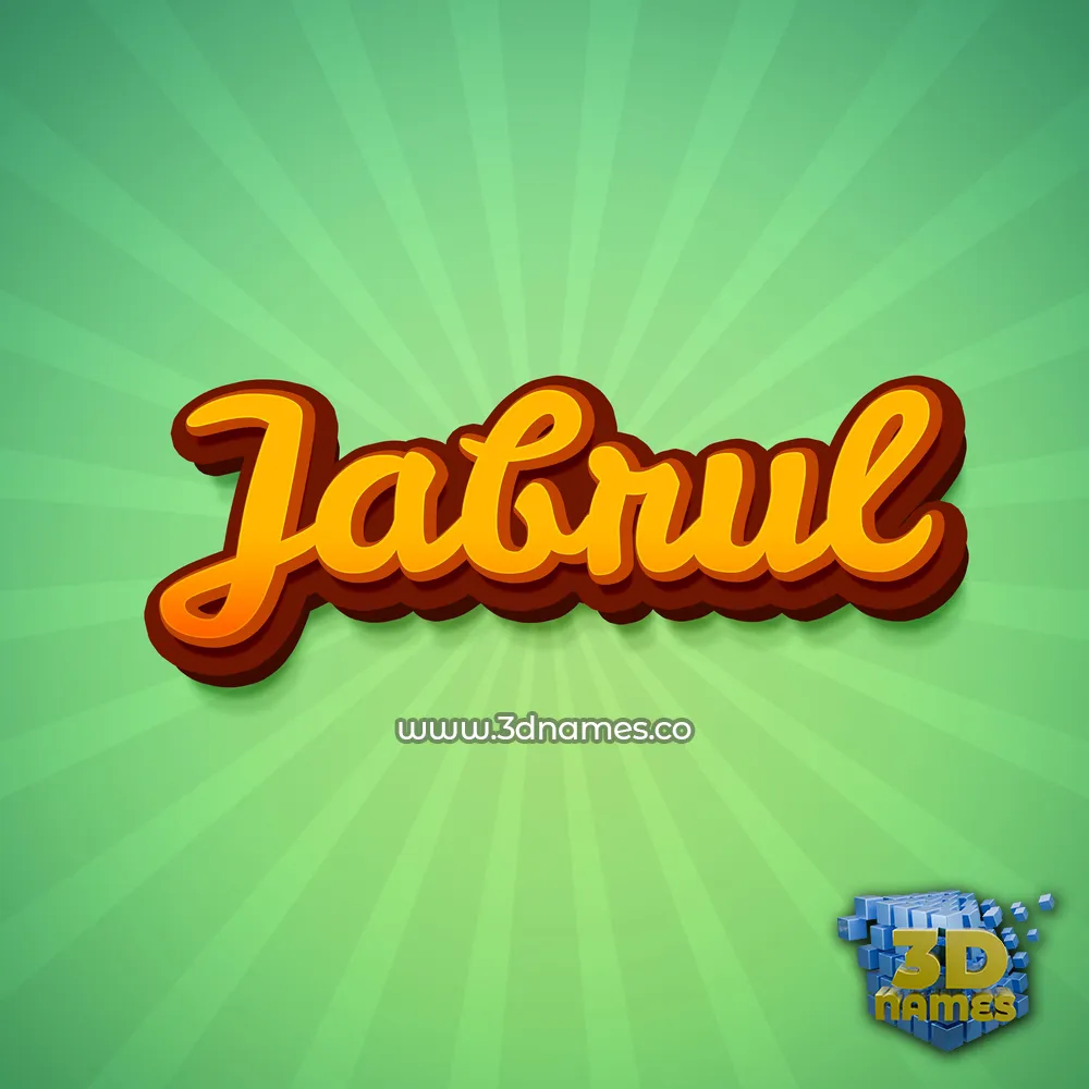 jabrul in Green Rays style - 3D name wallpaper