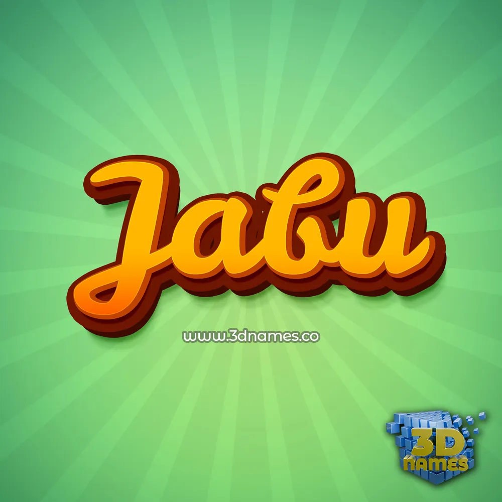 jabu in Green Rays style - 3D name wallpaper
