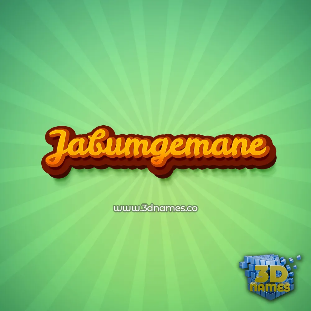 jabumgemane in Green Rays style - 3D name wallpaper