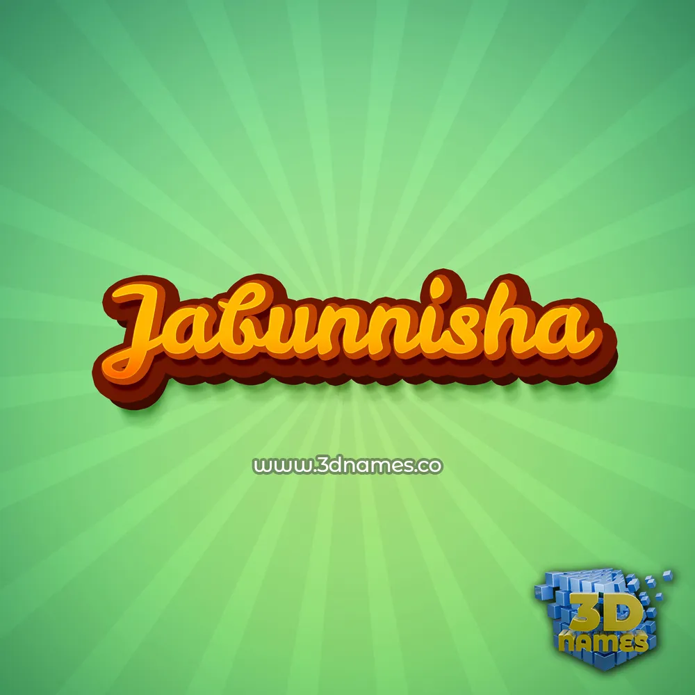 jabunnisha in Green Rays style - 3D name wallpaper