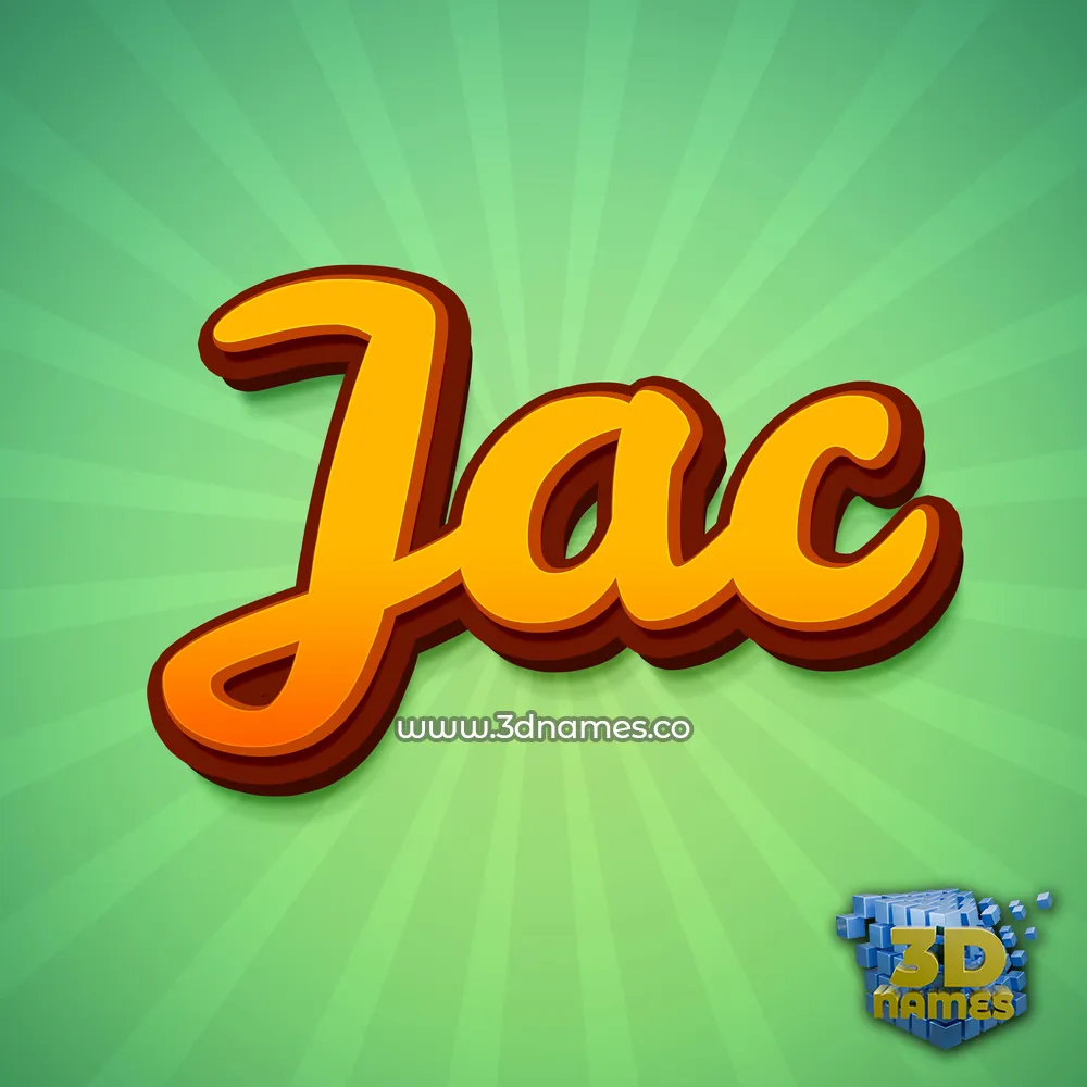 jac in Green Rays style - 3D name wallpaper