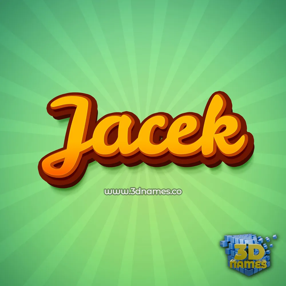 jacek in Green Rays style - 3D name wallpaper