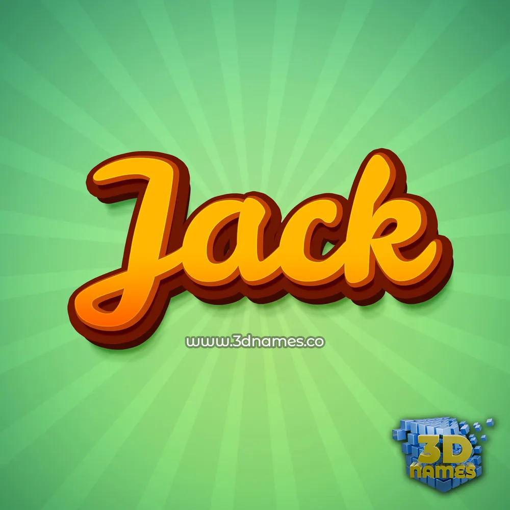 jack in Green Rays style - 3D name wallpaper