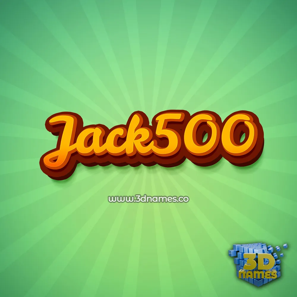 jack500 in Green Rays style - 3D name wallpaper