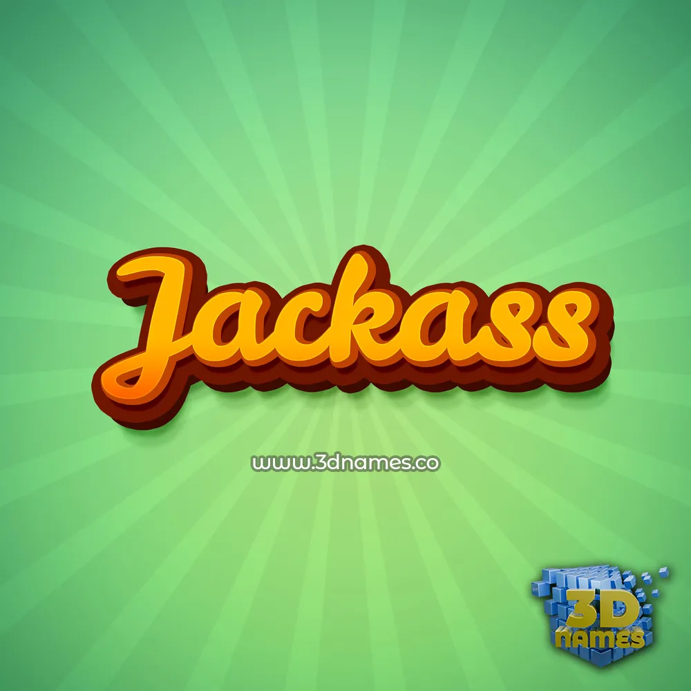 jackass in Green Rays style - 3D name wallpaper