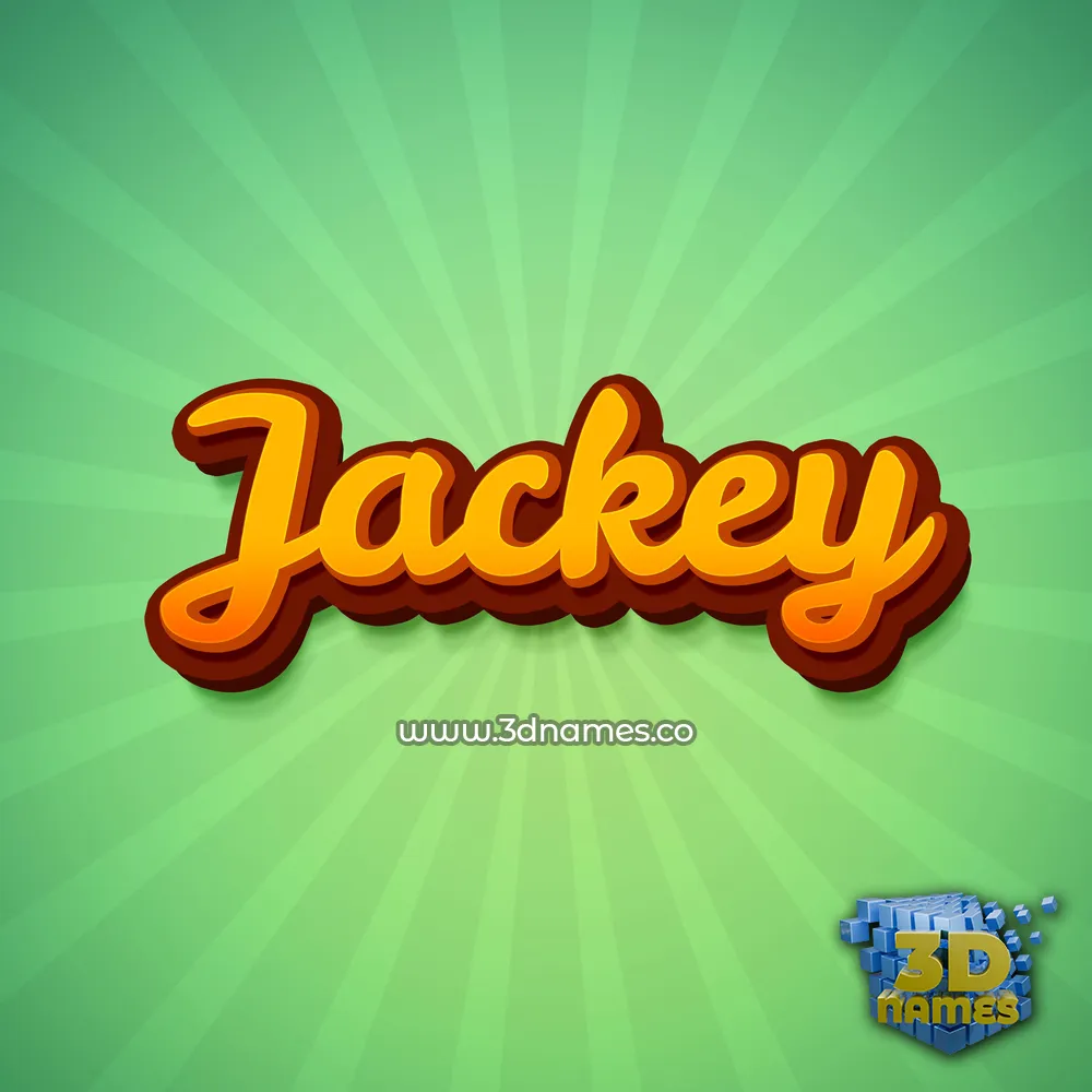 jackey in Green Rays style - 3D name wallpaper