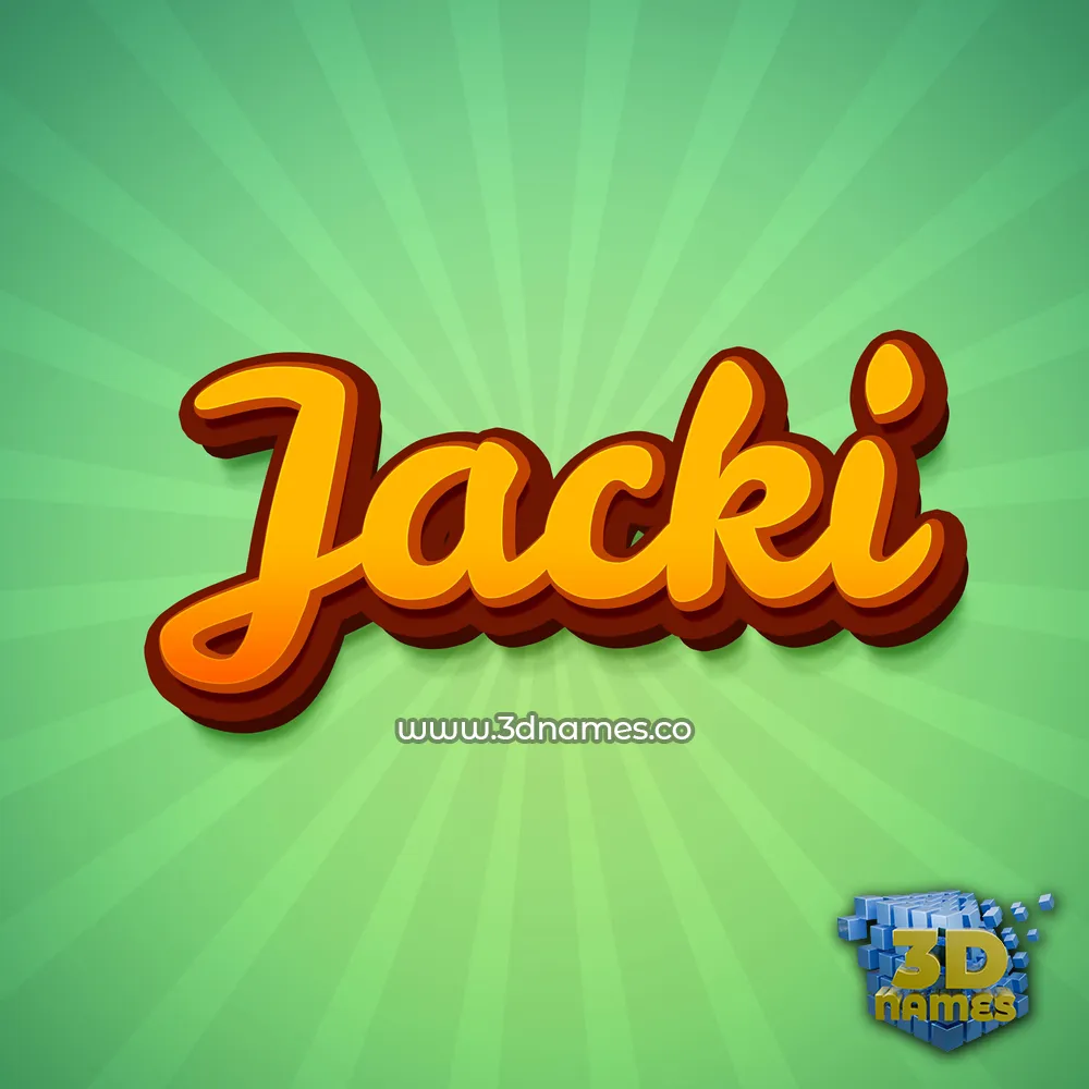 jacki in Green Rays style - 3D name wallpaper
