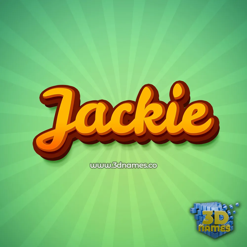 jackie in Green Rays style - 3D name wallpaper
