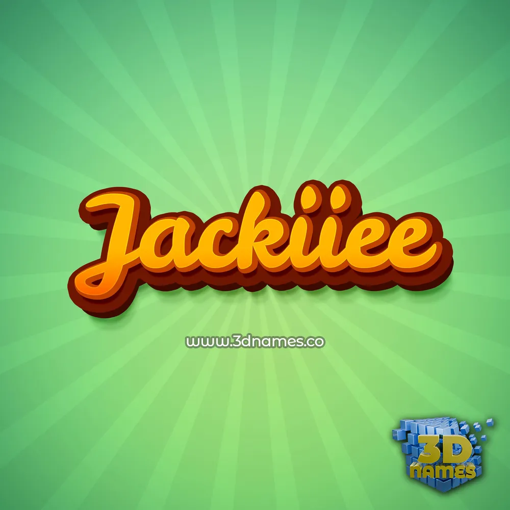 jackiiee in Green Rays style - 3D name wallpaper