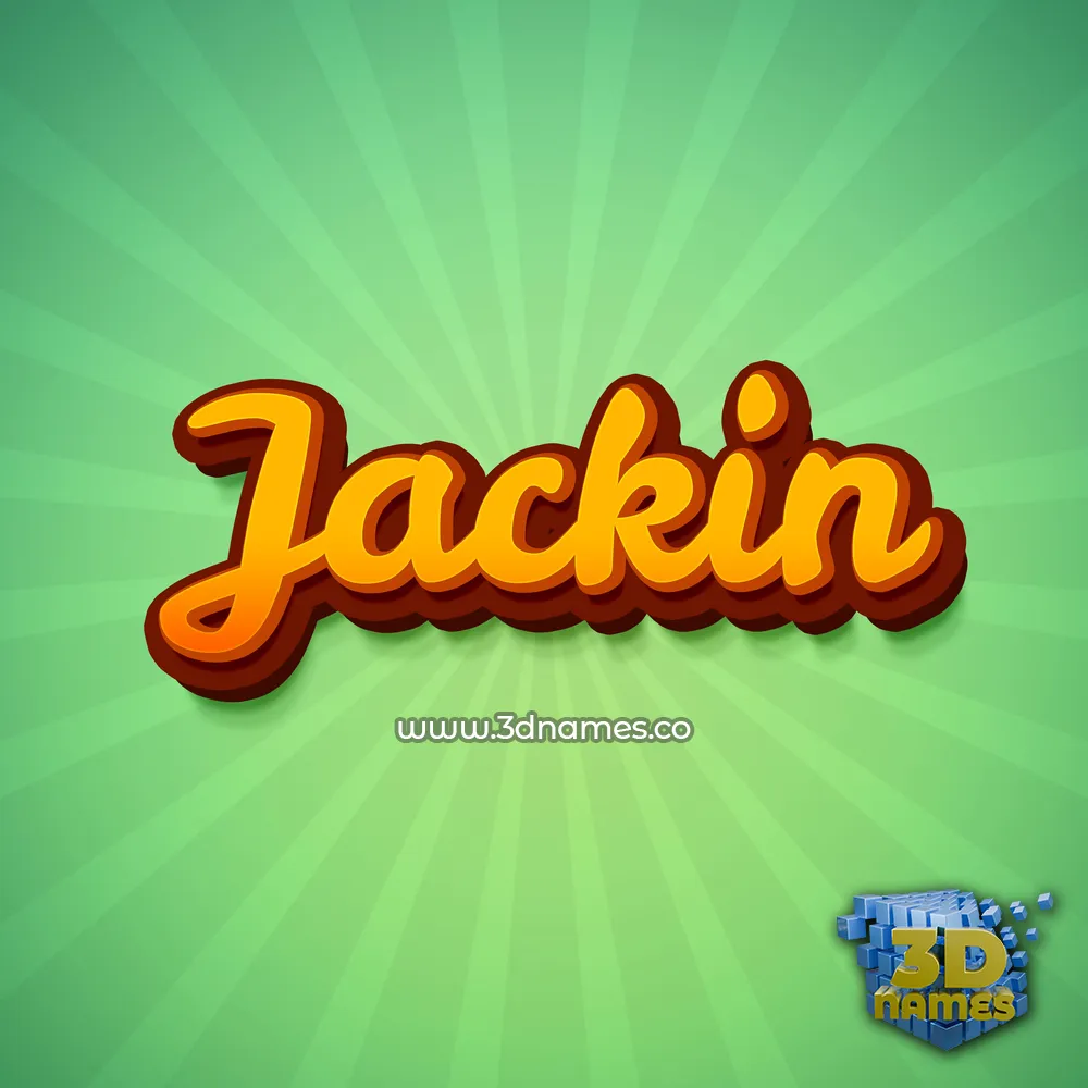 jackin in Green Rays style - 3D name wallpaper