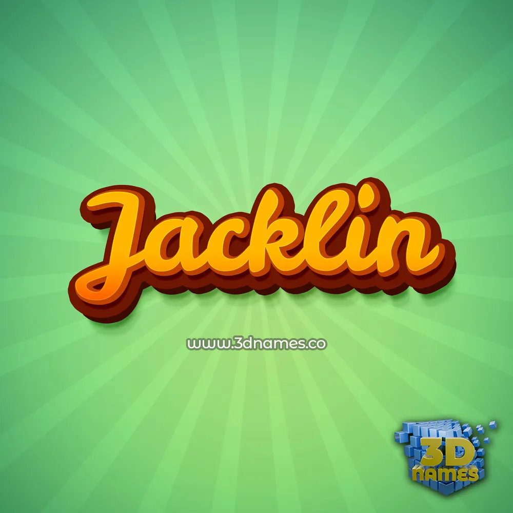 jacklin in Green Rays style - 3D name wallpaper