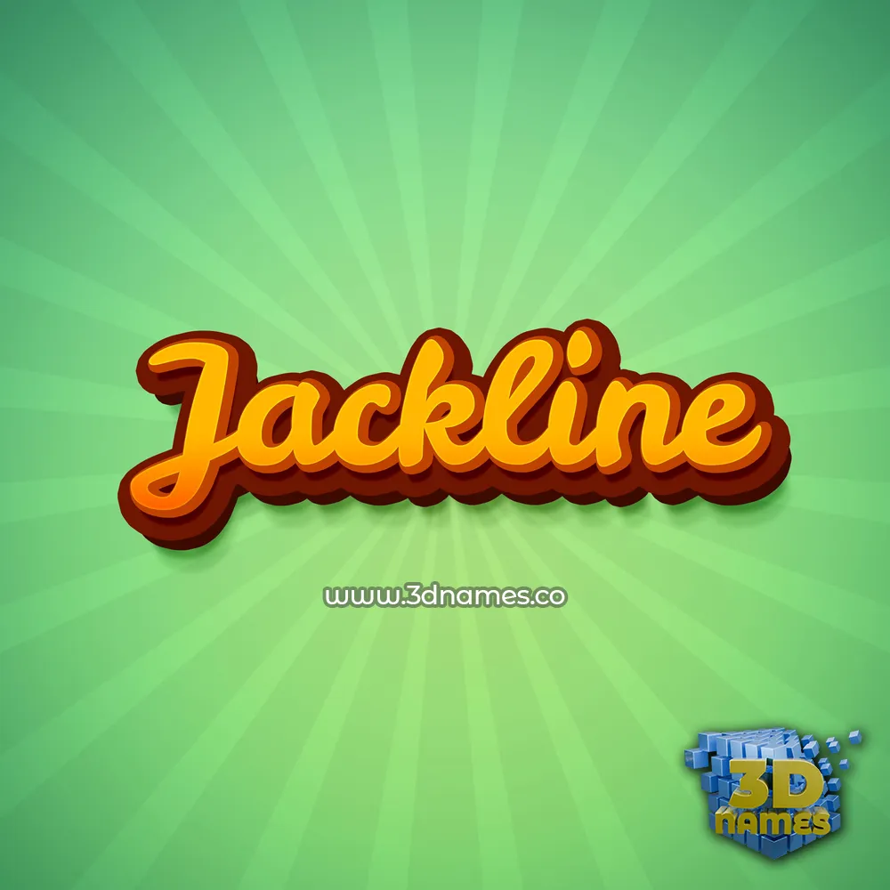 jackline in Green Rays style - 3D name wallpaper