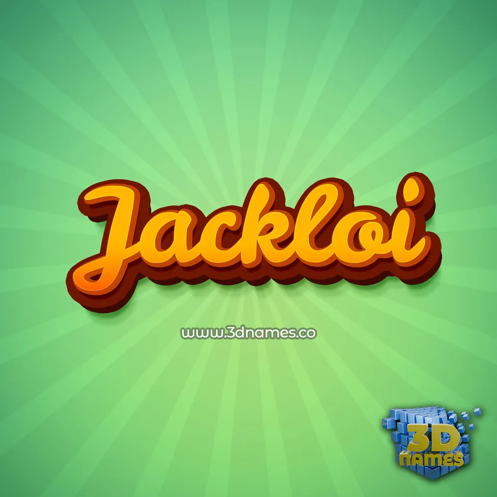 jackloi in Green Rays style - 3D name wallpaper