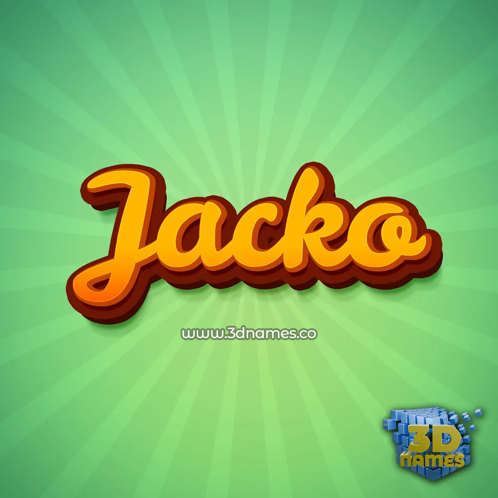 jacko in Green Rays style - 3D name wallpaper