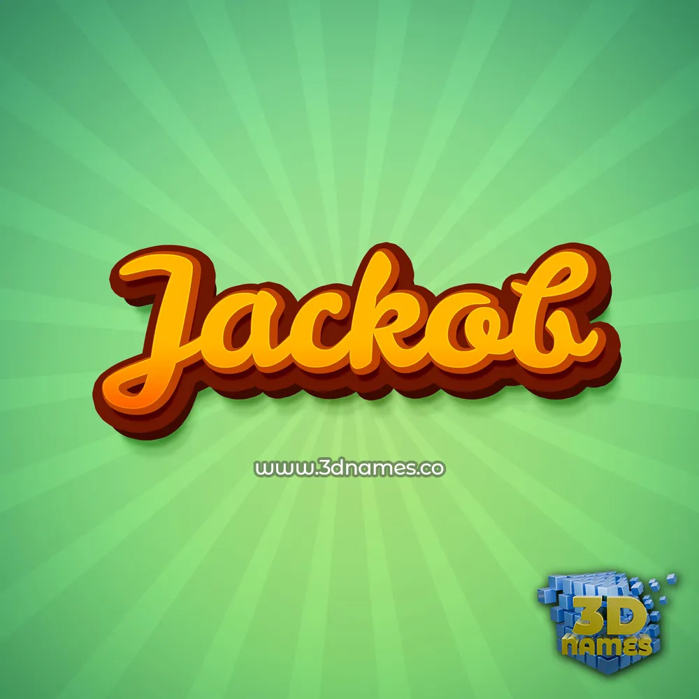 jackob in Green Rays style - 3D name wallpaper