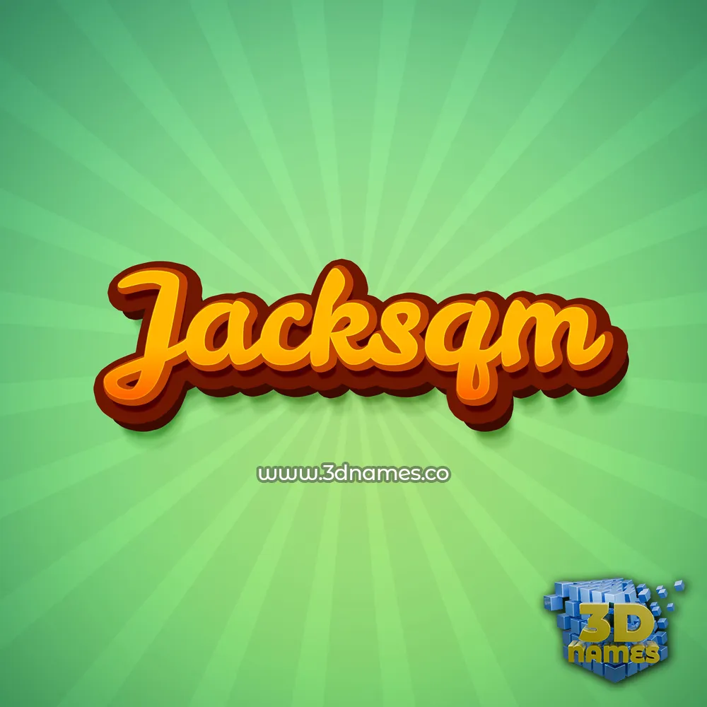 jacksqm in Green Rays style - 3D name wallpaper