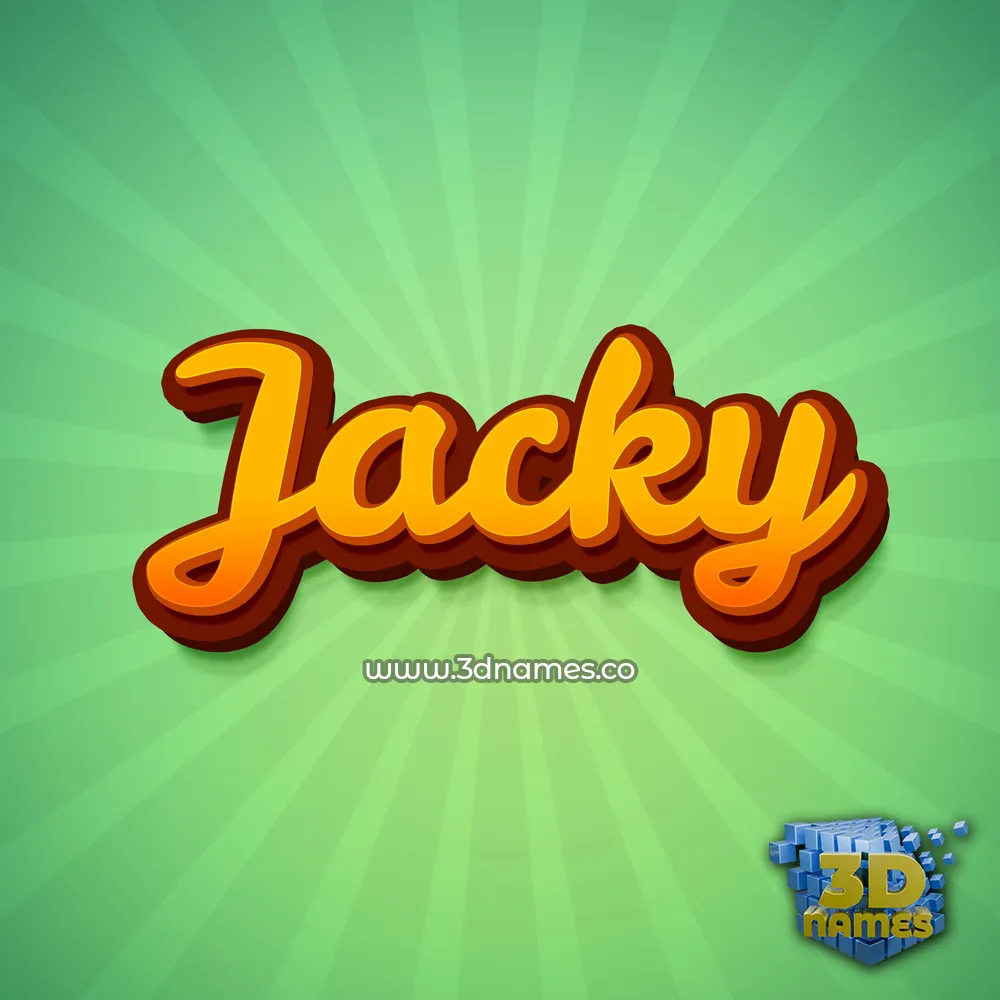 jacky in Green Rays style - 3D name wallpaper