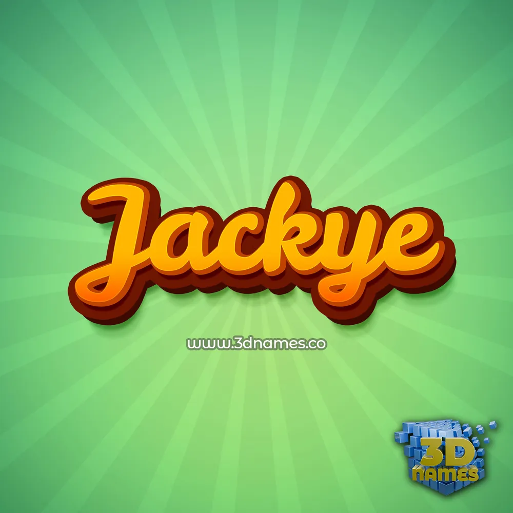 jackye in Green Rays style - 3D name wallpaper