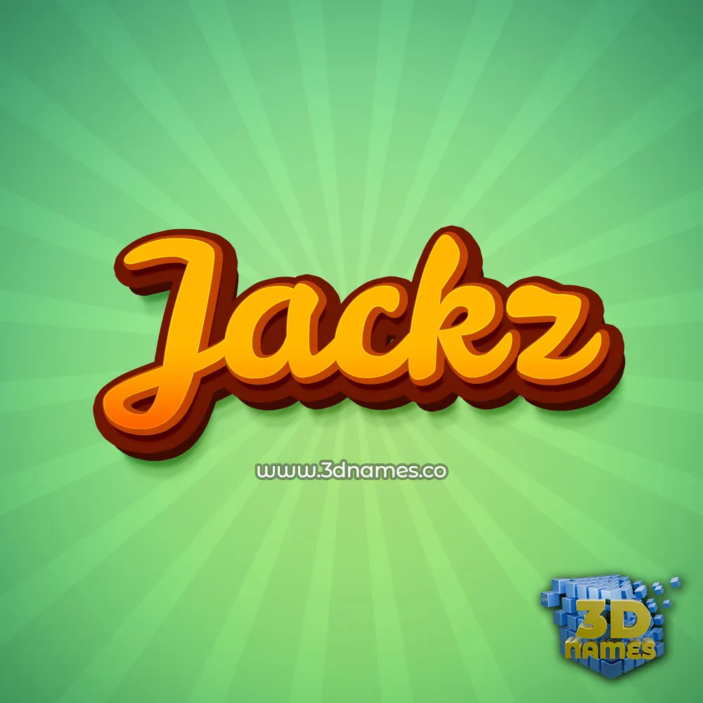 jackz in Green Rays style - 3D name wallpaper