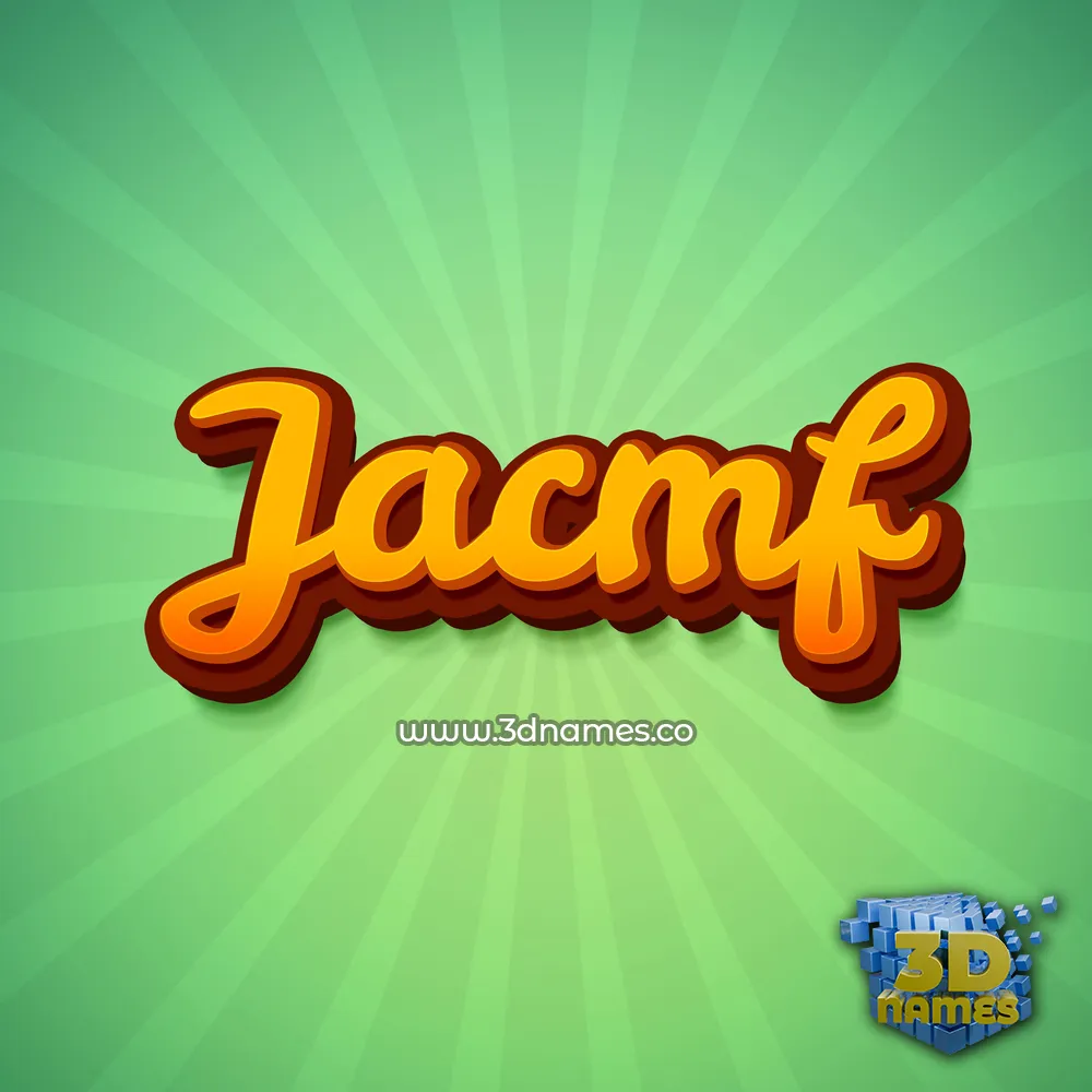 jacmf in Green Rays style - 3D name wallpaper
