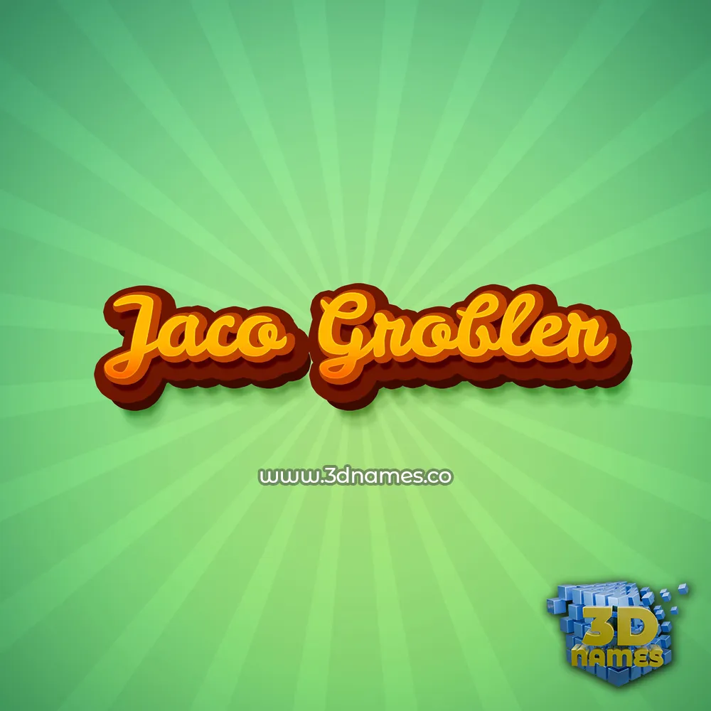 jaco grobler in Green Rays style - 3D name wallpaper