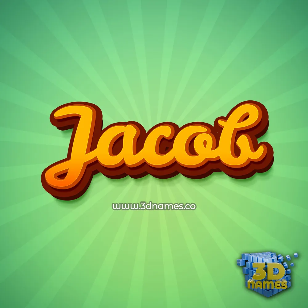 jacob in Green Rays style - 3D name wallpaper