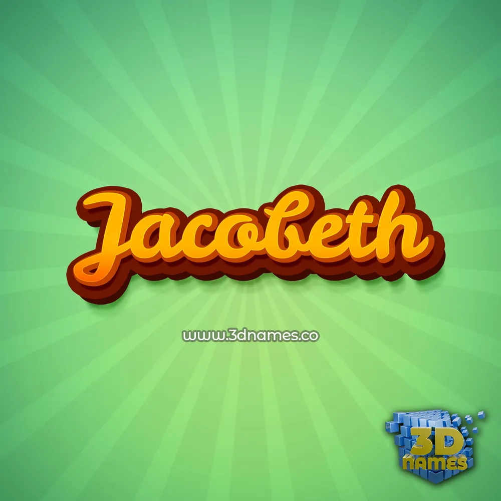 jacobeth in Green Rays style - 3D name wallpaper