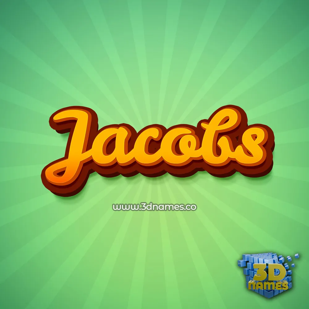 jacobs in Green Rays style - 3D name wallpaper