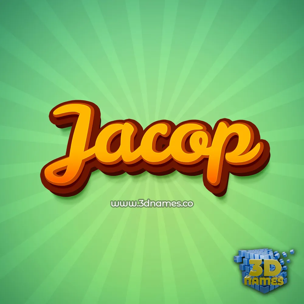 jacop in Green Rays style - 3D name wallpaper