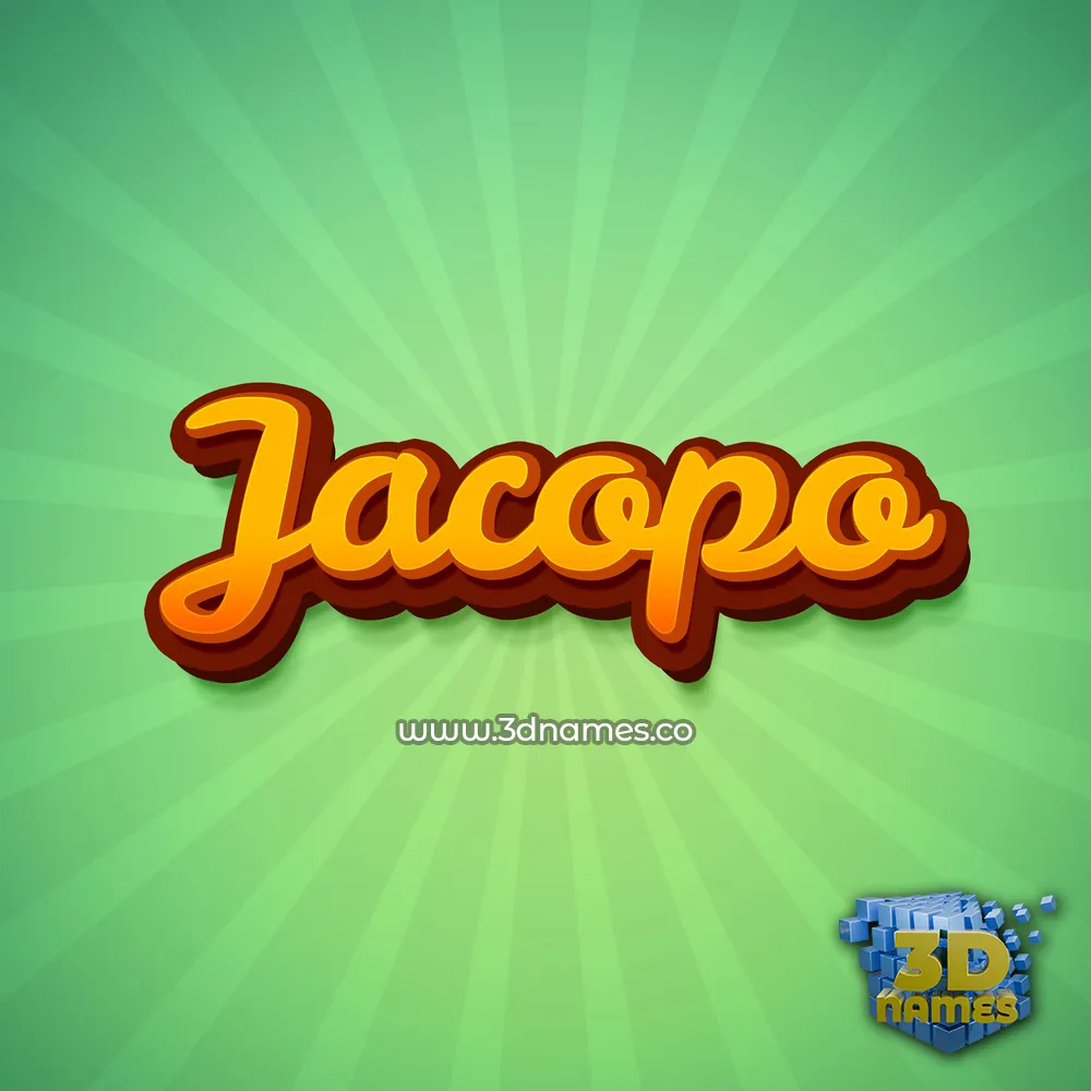 jacopo in Green Rays style - 3D name wallpaper