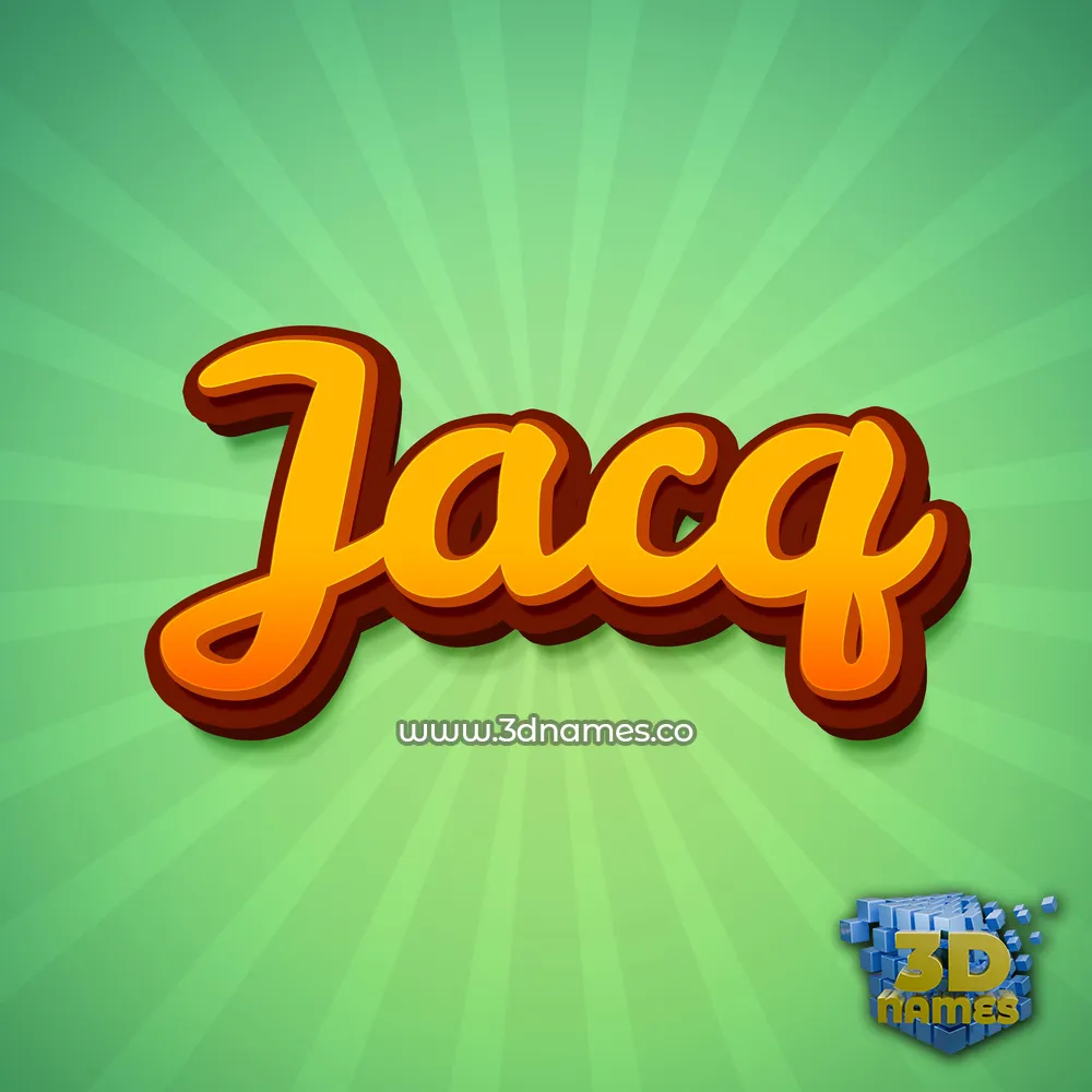 jacq in Green Rays style - 3D name wallpaper
