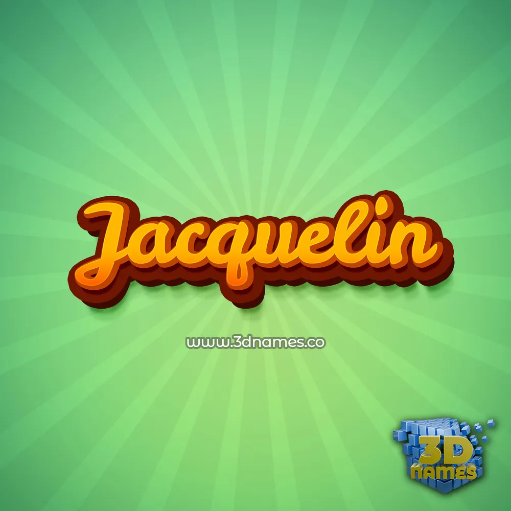 jacquelin in Green Rays style - 3D name wallpaper