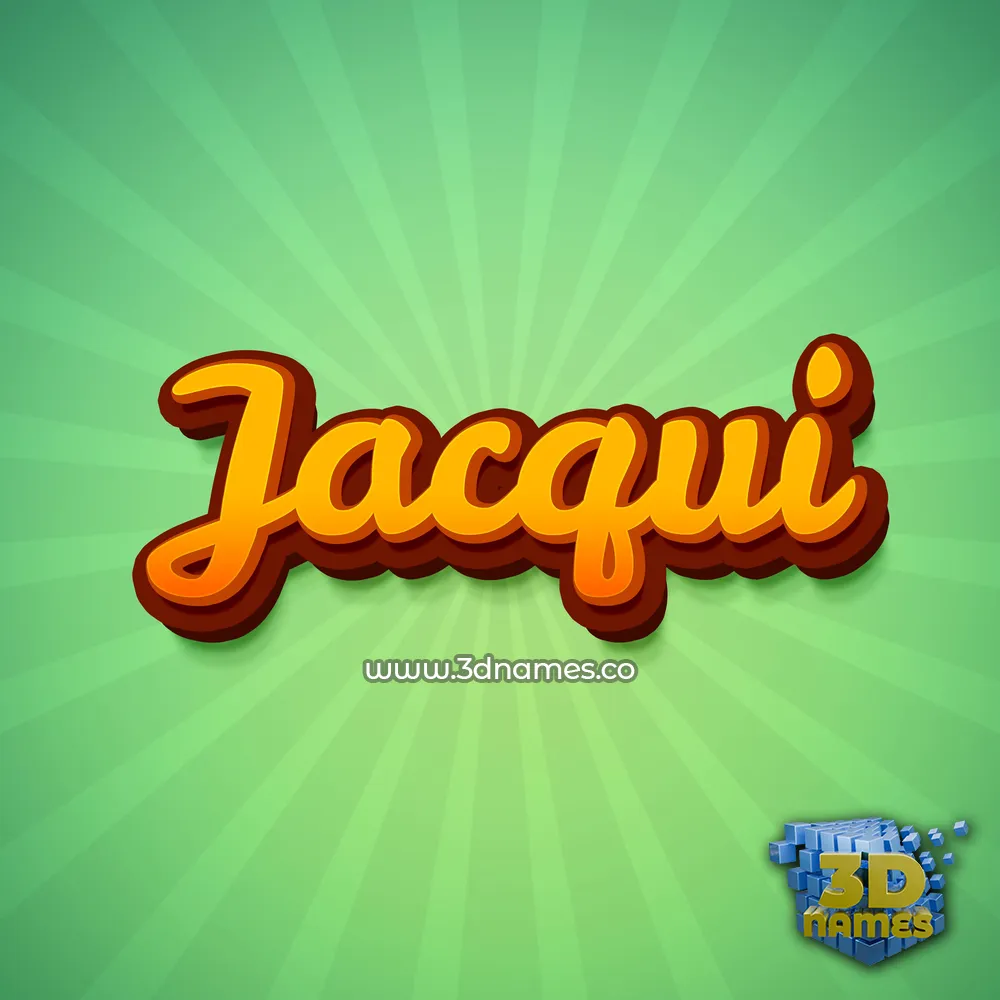 jacqui in Green Rays style - 3D name wallpaper