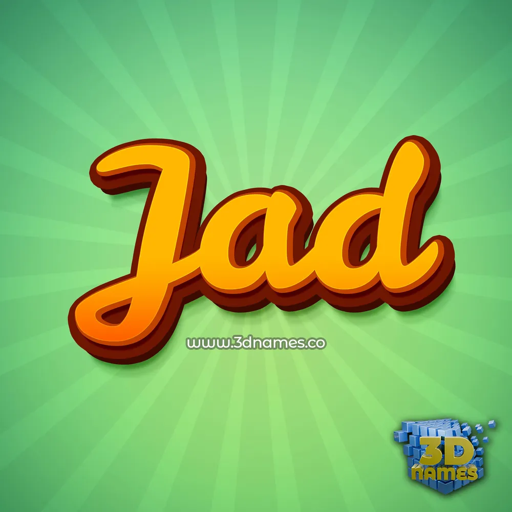 jad in Green Rays style - 3D name wallpaper