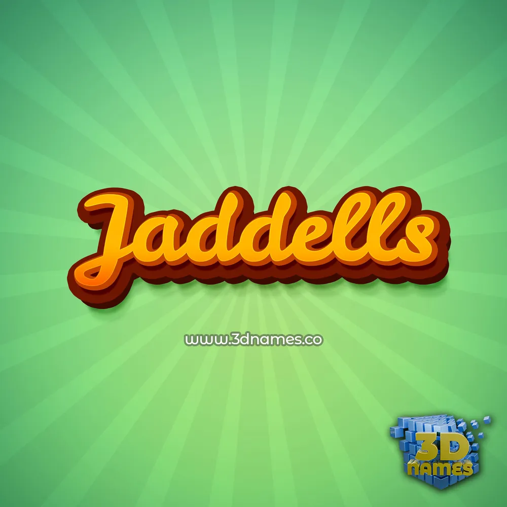 jaddells in Green Rays style - 3D name wallpaper