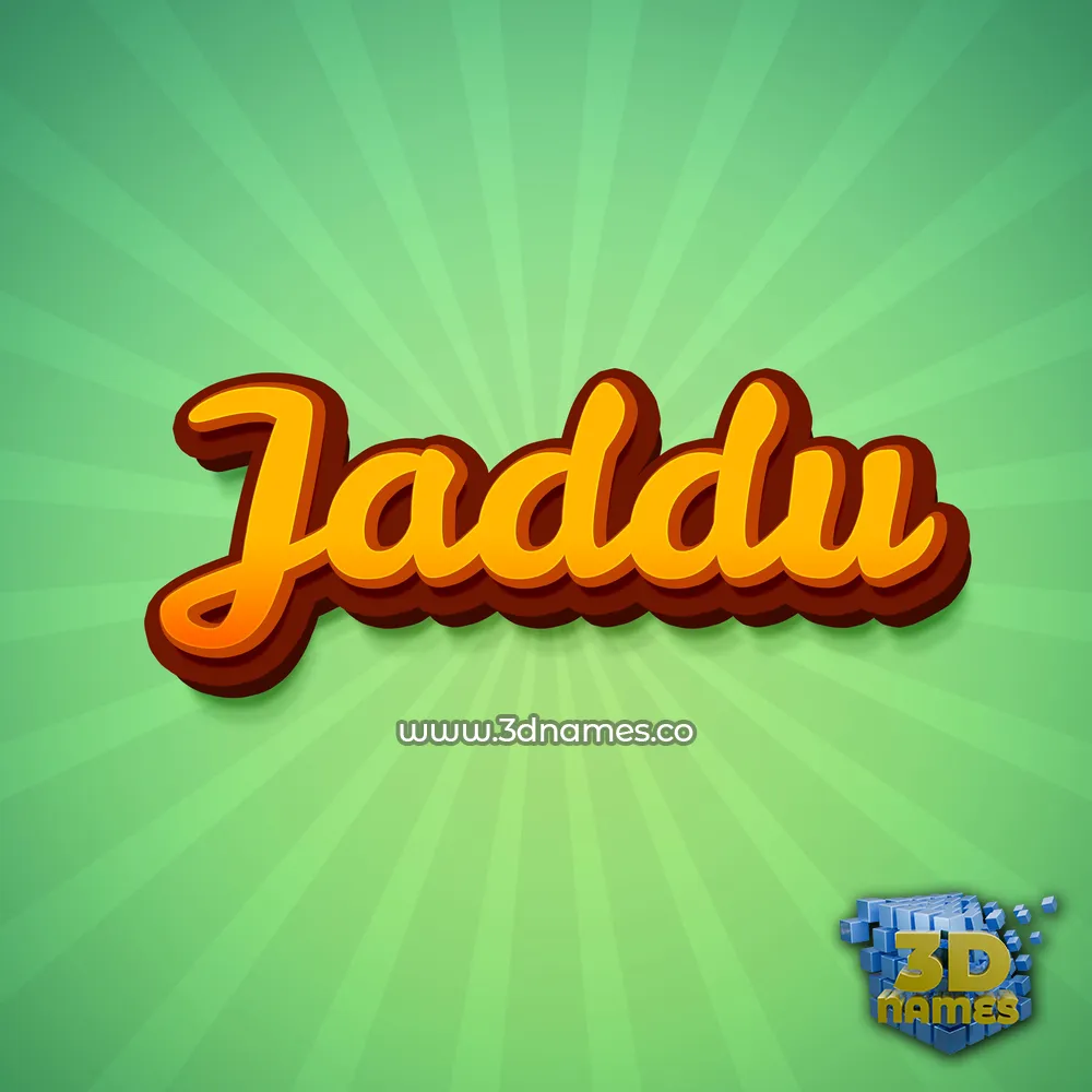 jaddu in Green Rays style - 3D name wallpaper