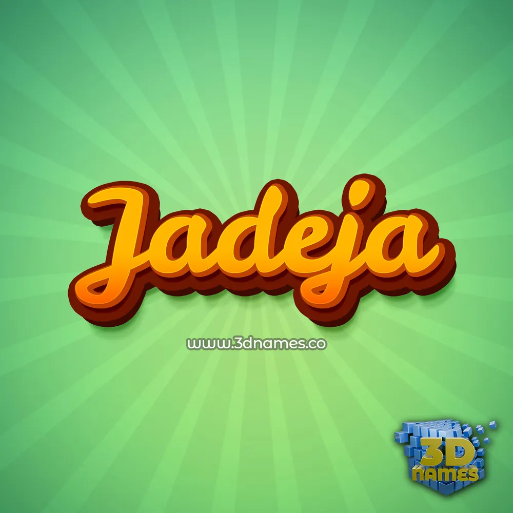jadeja in Green Rays style - 3D name wallpaper
