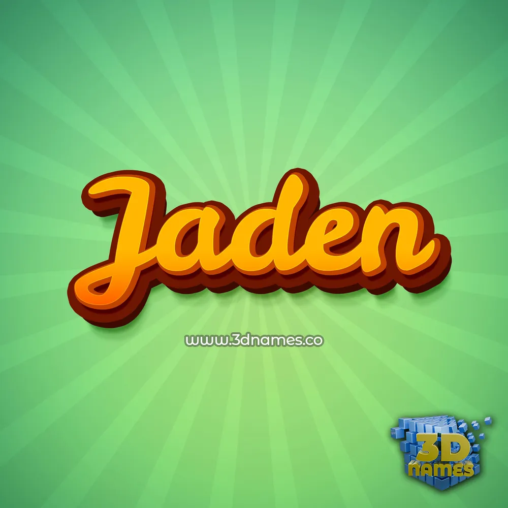 jaden in Green Rays style - 3D name wallpaper