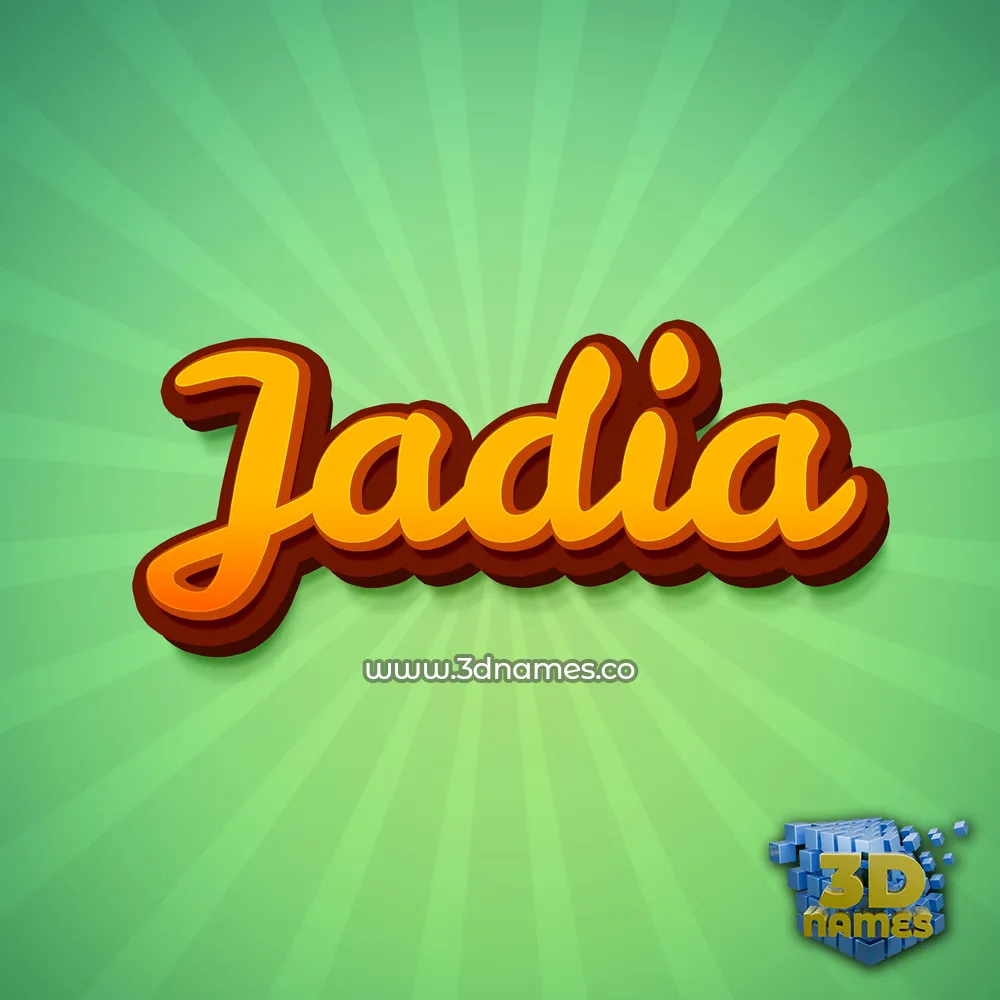 jadia in Green Rays style - 3D name wallpaper