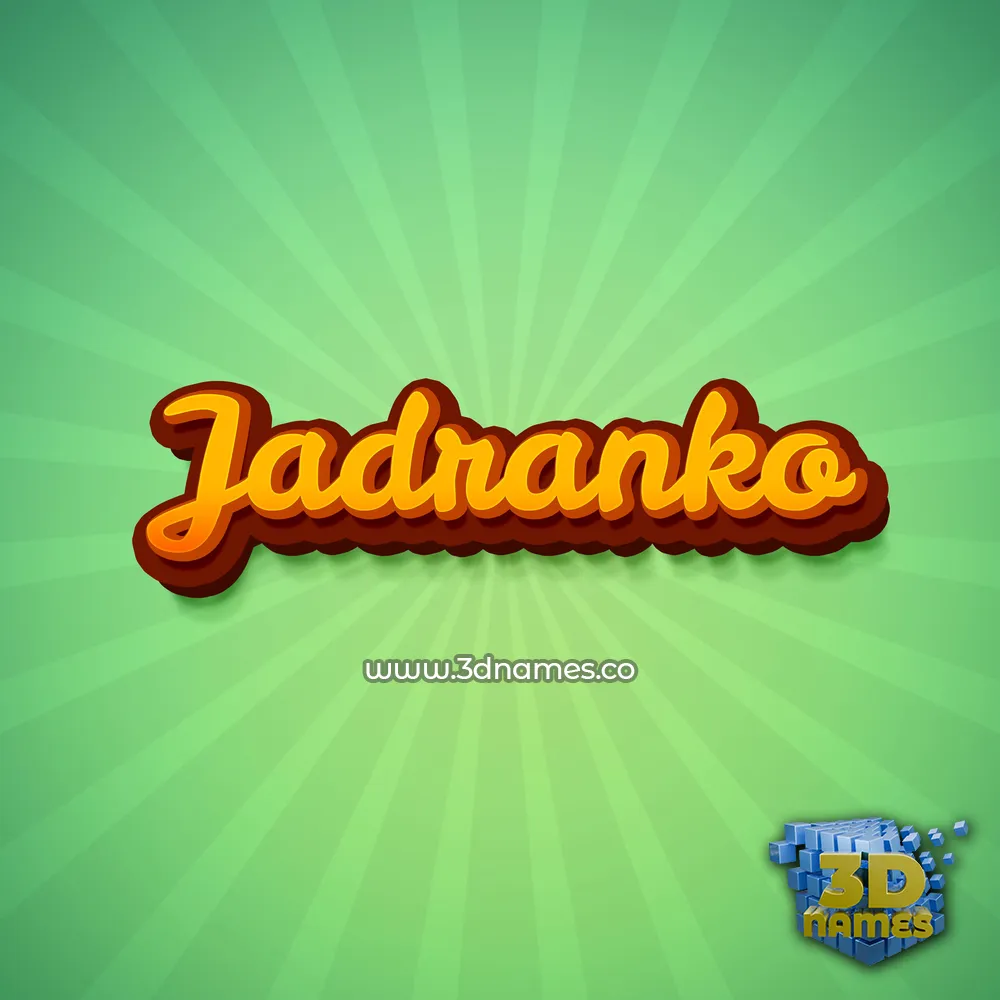 jadranko in Green Rays style - 3D name wallpaper