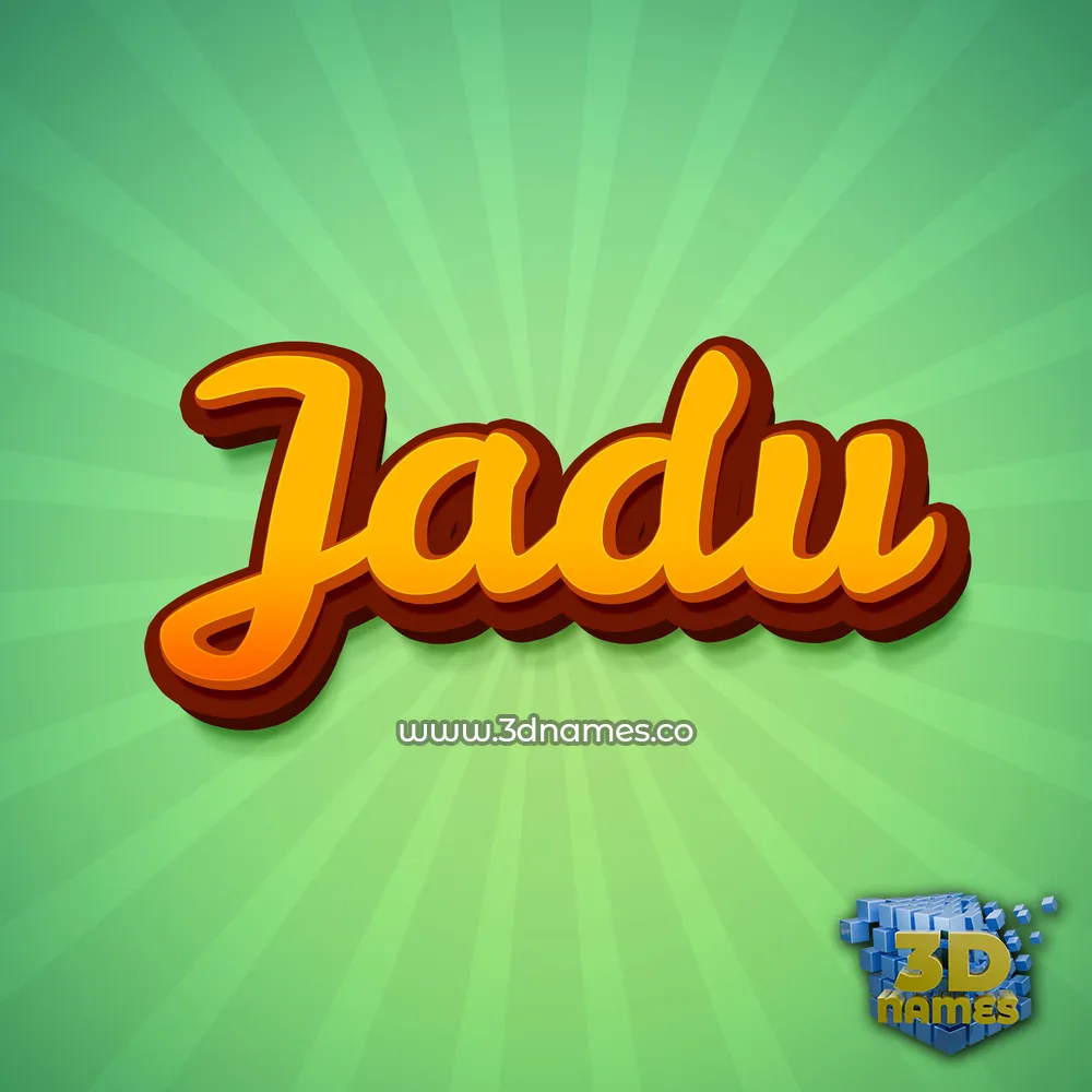 jadu in Green Rays style - 3D name wallpaper