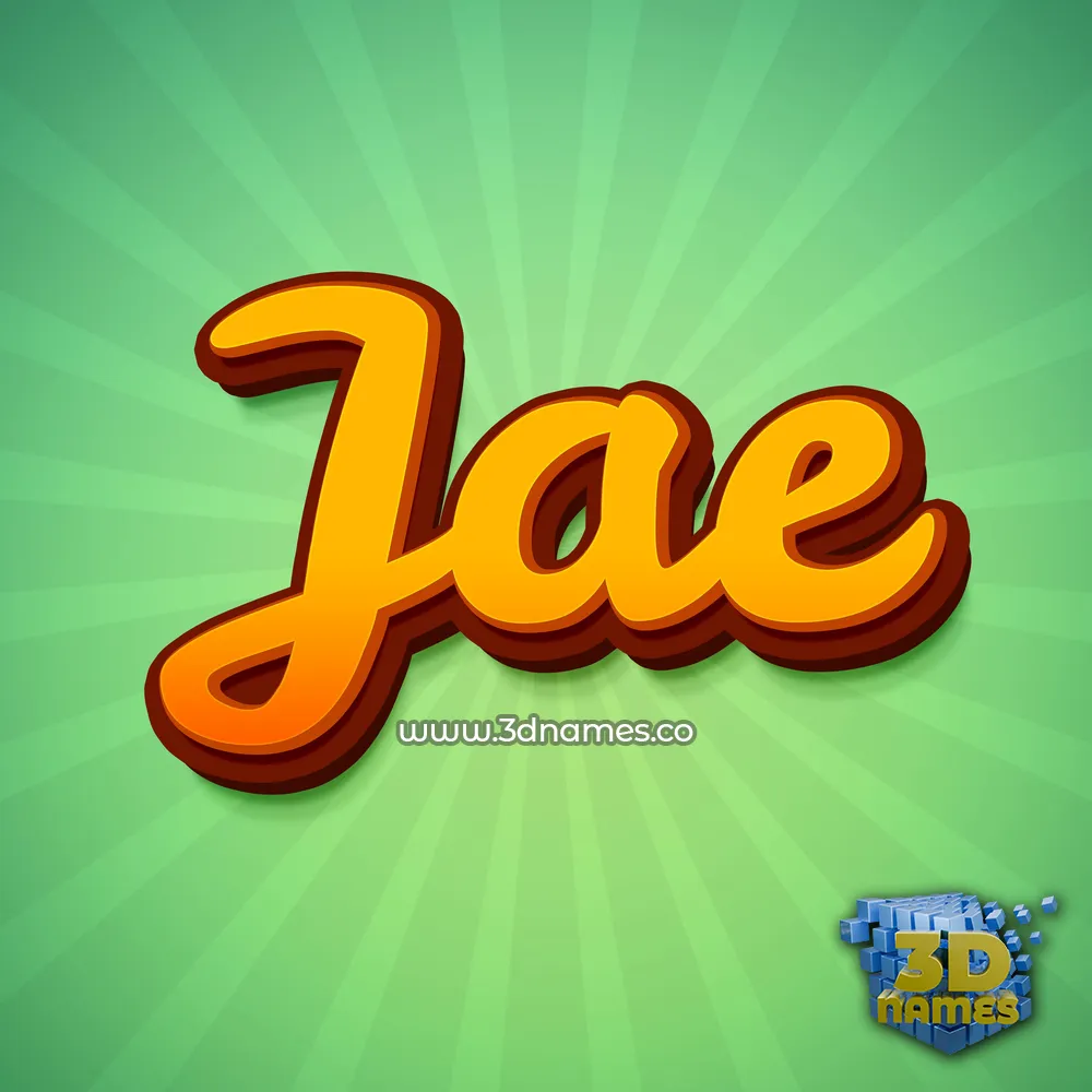 jae in Green Rays style - 3D name wallpaper