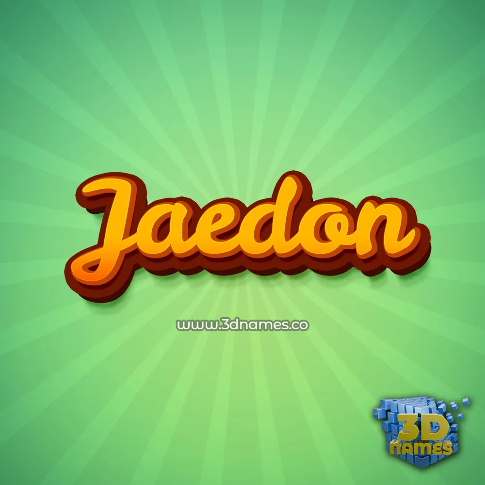 jaedon in Green Rays style - 3D name wallpaper