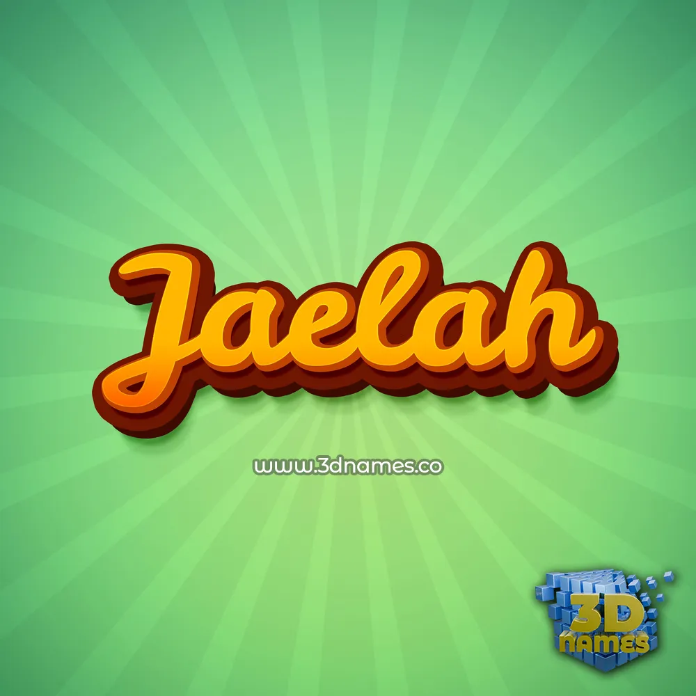 jaelah in Green Rays style - 3D name wallpaper