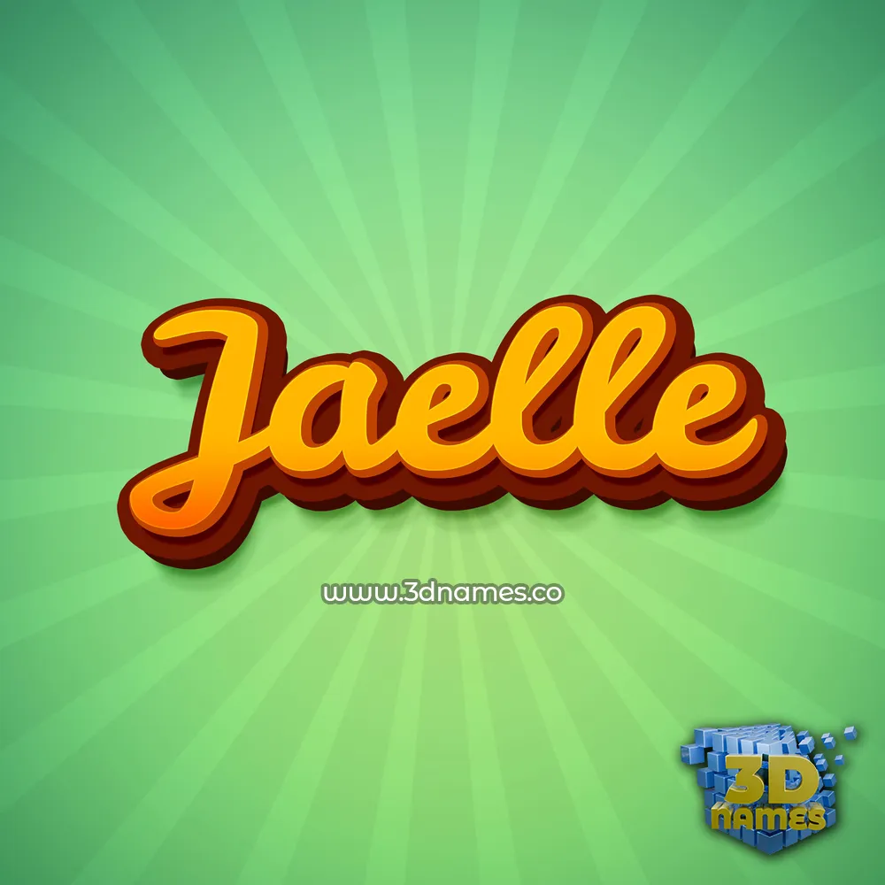 jaelle in Green Rays style - 3D name wallpaper