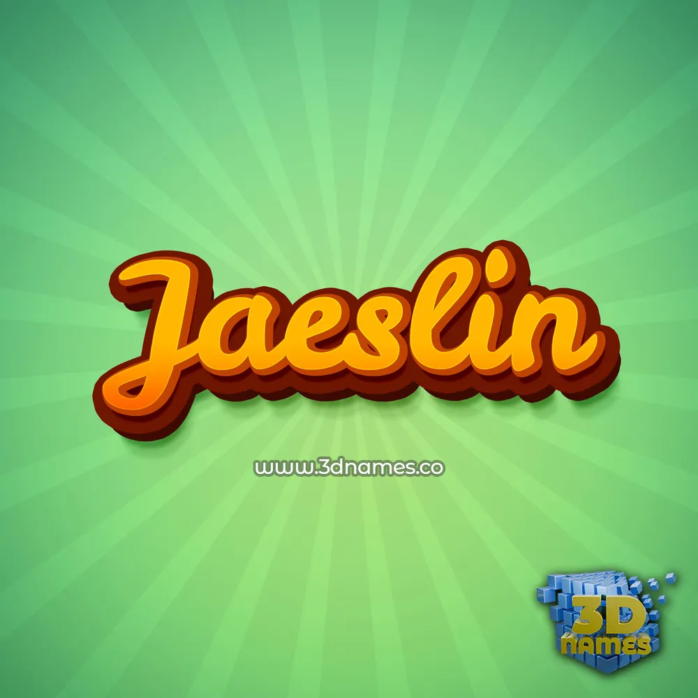 jaeslin in Green Rays style - 3D name wallpaper