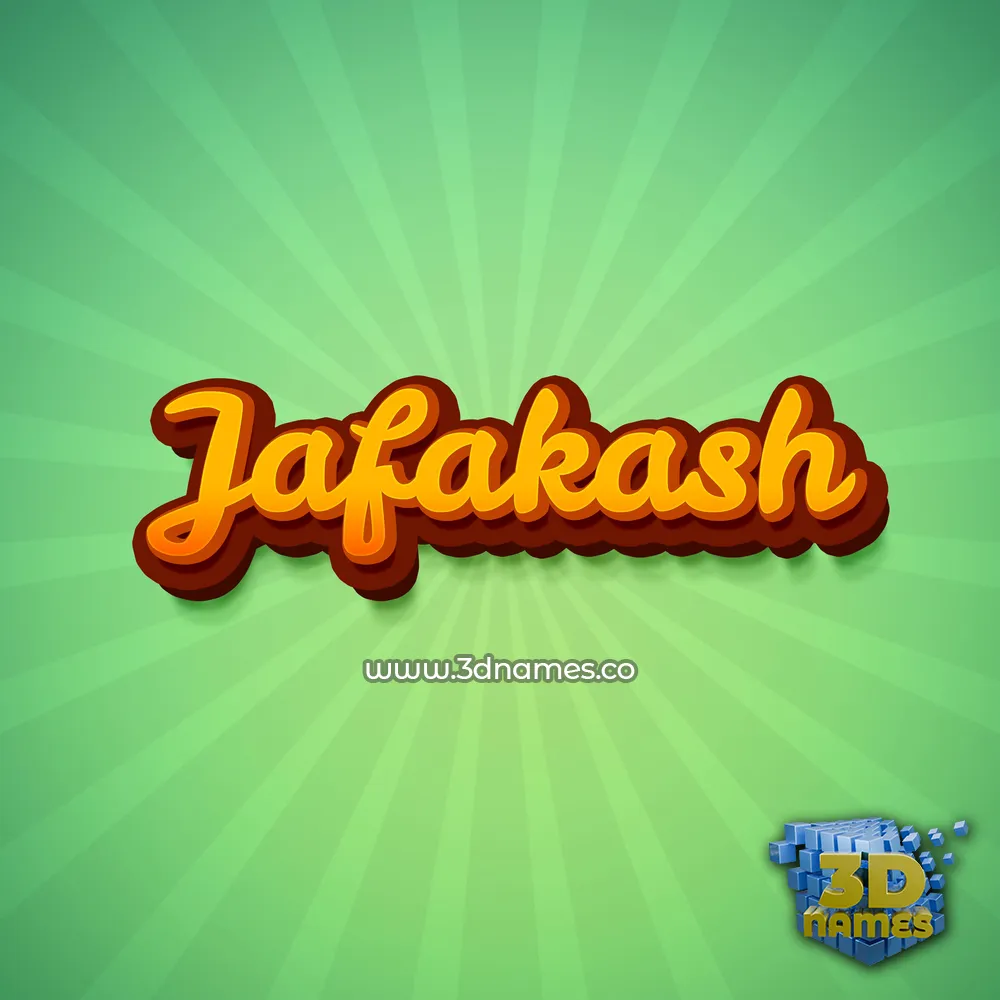 jafakash in Green Rays style - 3D name wallpaper